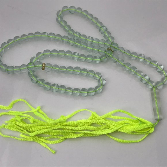 Accessories - Prayer Beads Tasbeeh Clear Plastic Green Thread Mu